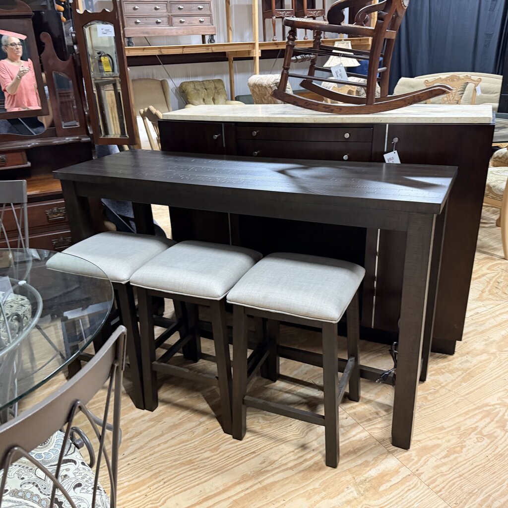 Pub Height Console Table w/Power Outlet