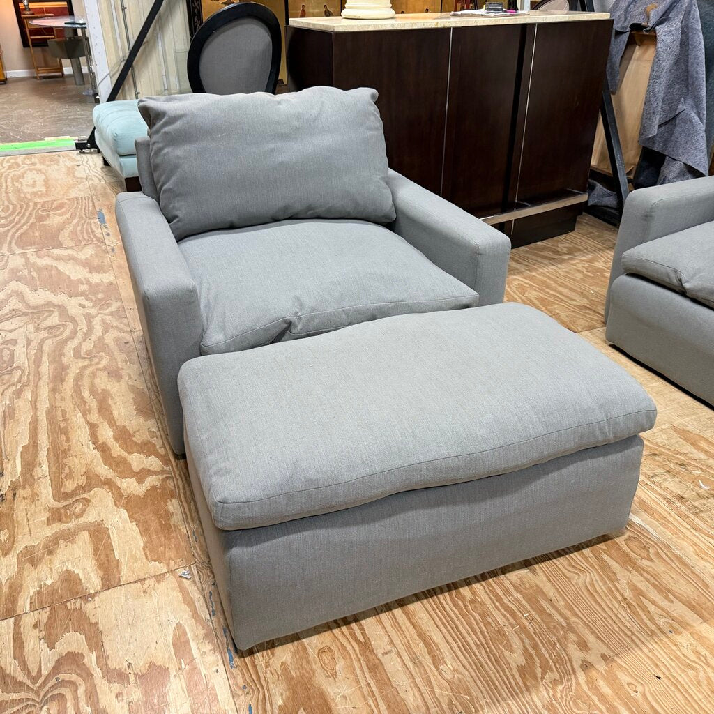 Down Filled Wool Chair + Ottoman