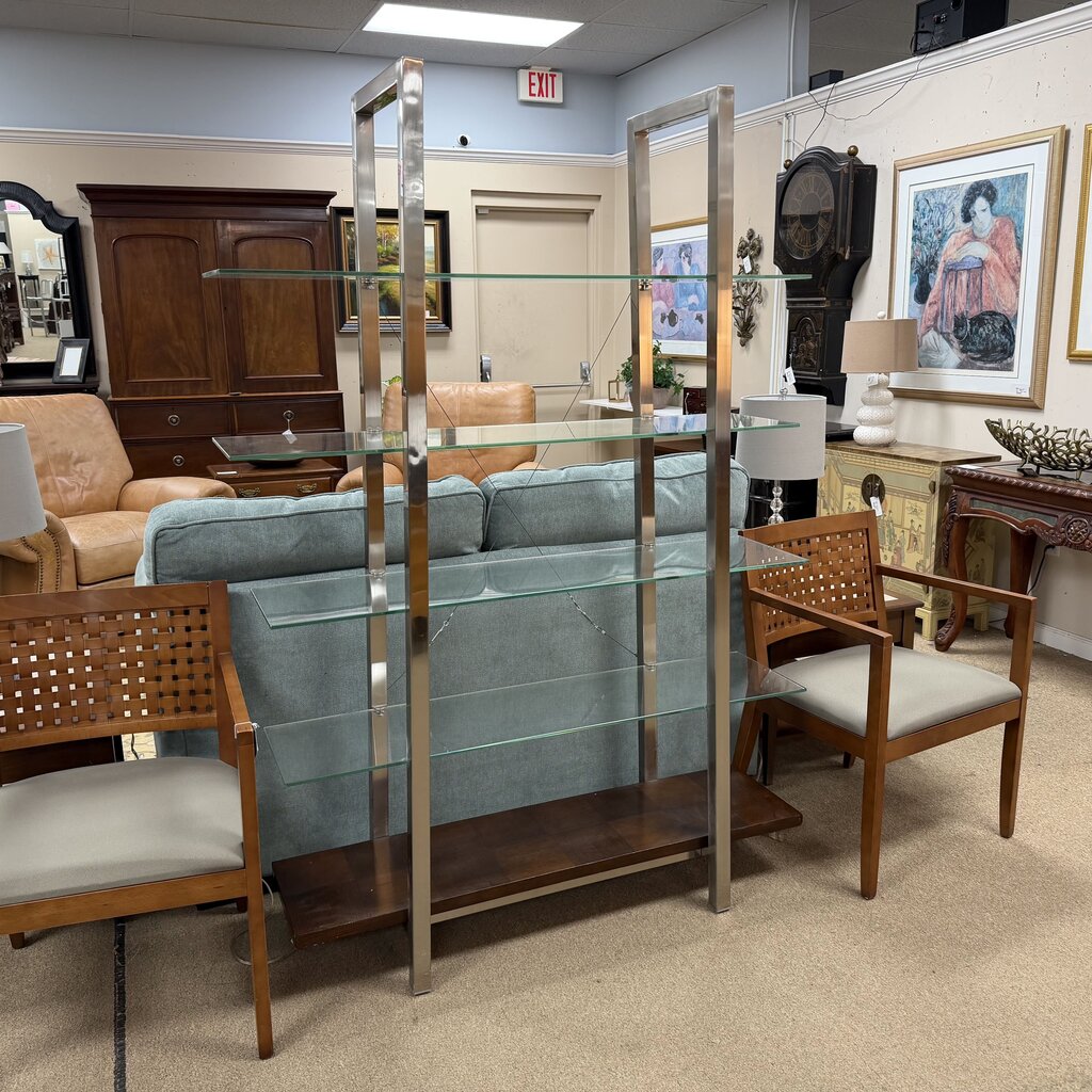 Glass + Chrome Etagere