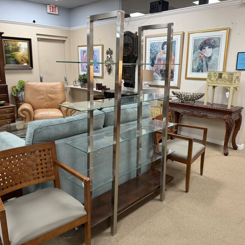 Glass + Chrome Etagere