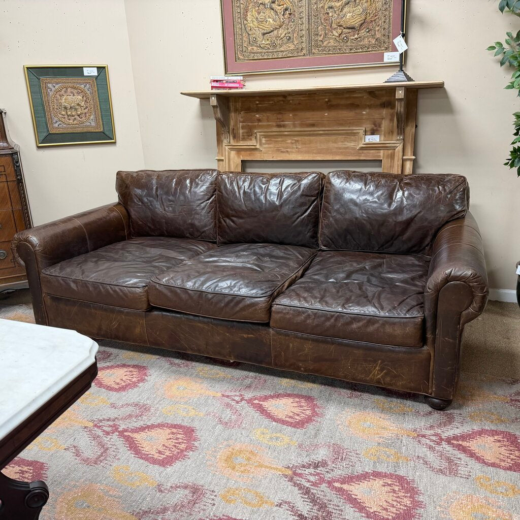 Lancaster Leather Sofa - Luxe Depth (49")