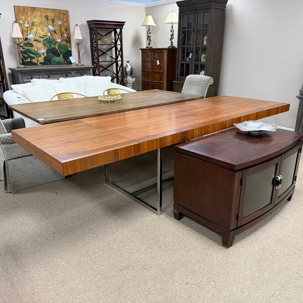 Contemporary Walnut + Chrome Extension Table