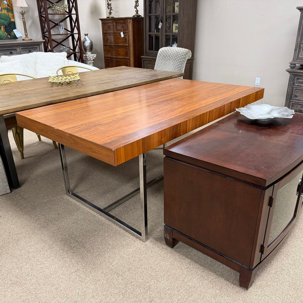 Contemporary Walnut + Chrome Extension Table