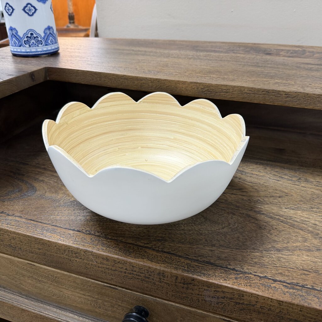 Scalloped Edge Bamboo Bowl