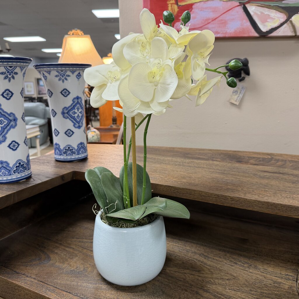 Faux Orchid in Planter