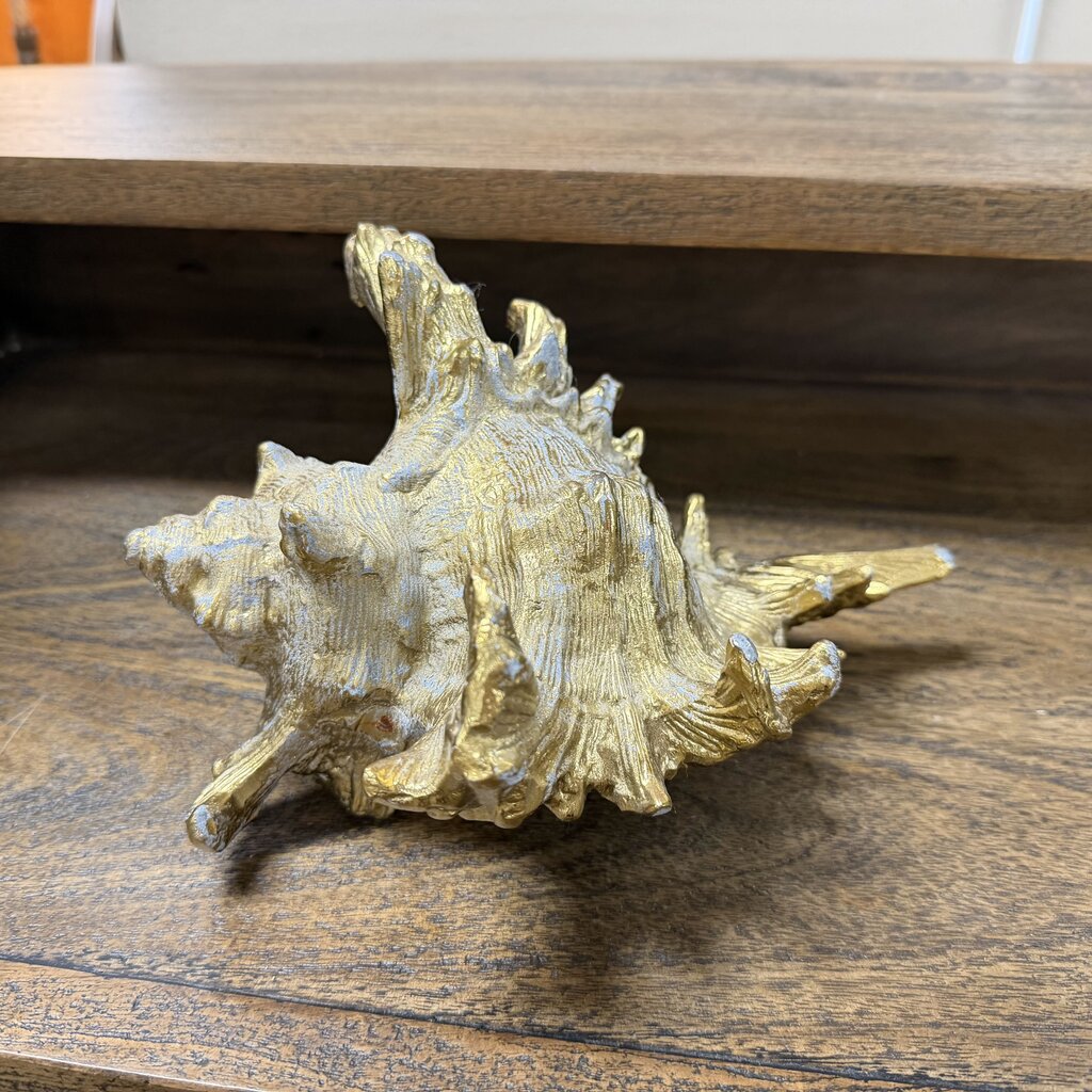 Distressed Metal Conch Shell