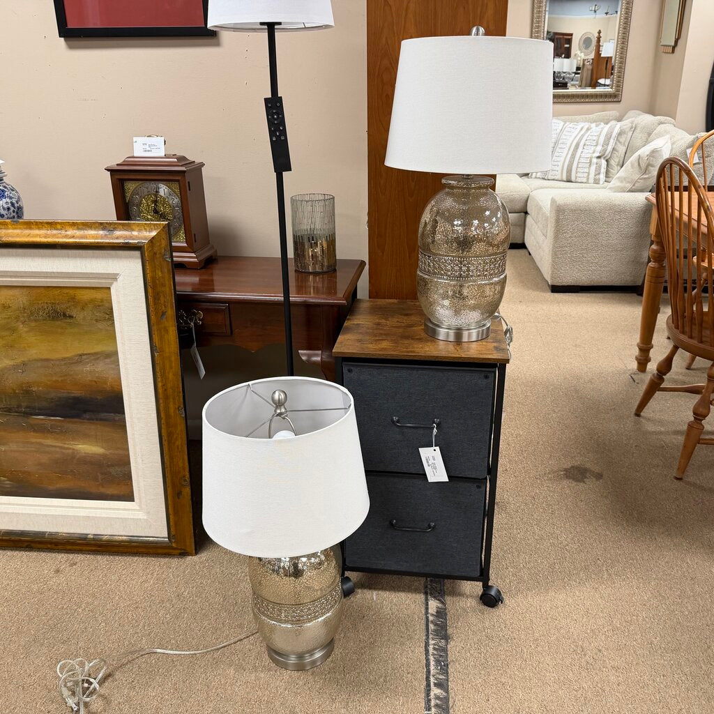 Pair Mercury Glass Lamps