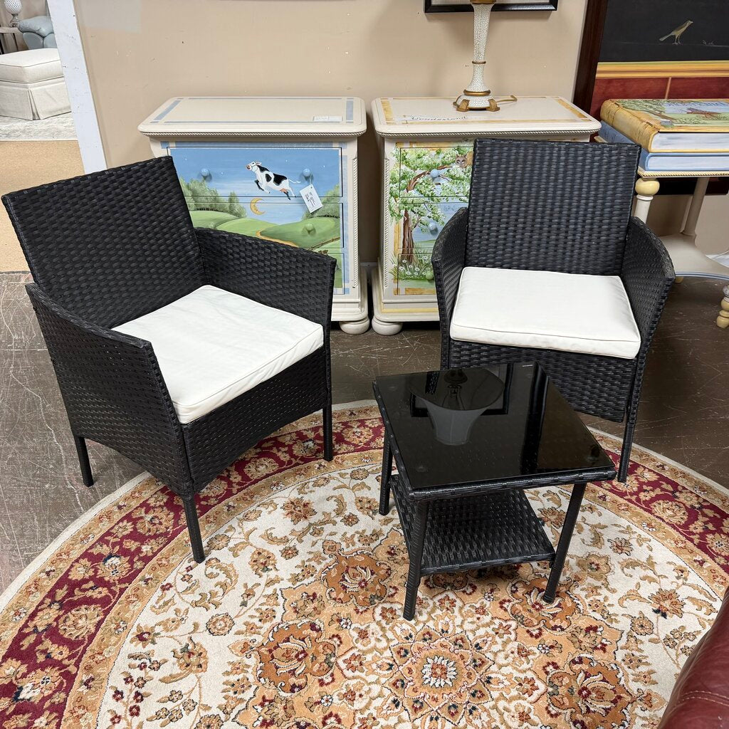 3-pc Woven Wicker Bistro Set
