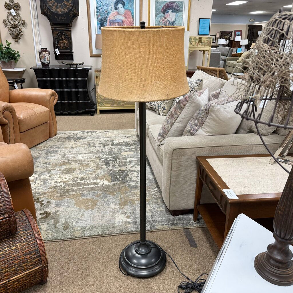 Floor Lamp w/Burlap Shade