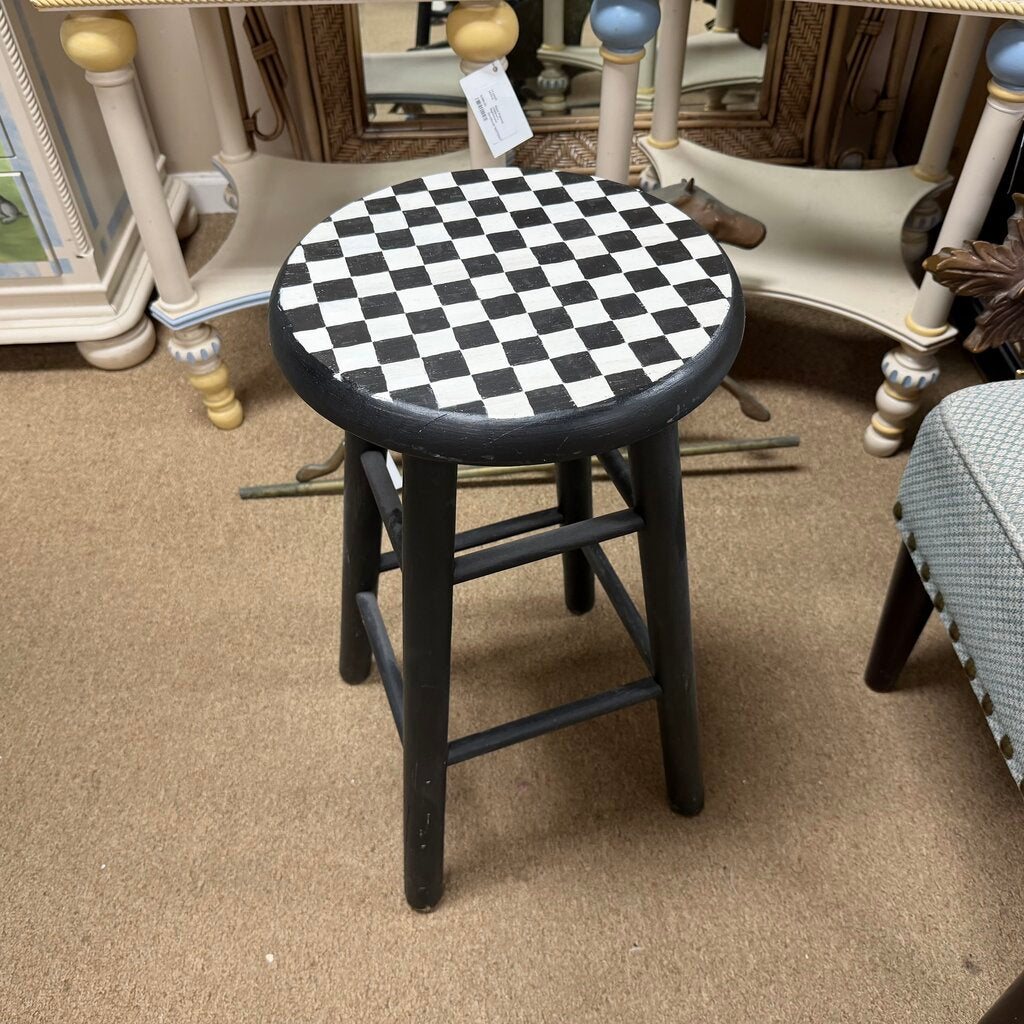Checker Painted Stool