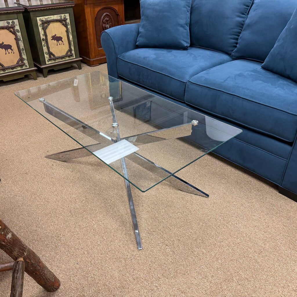 *NEW* Contemporary Metal + Glass Coffee Table