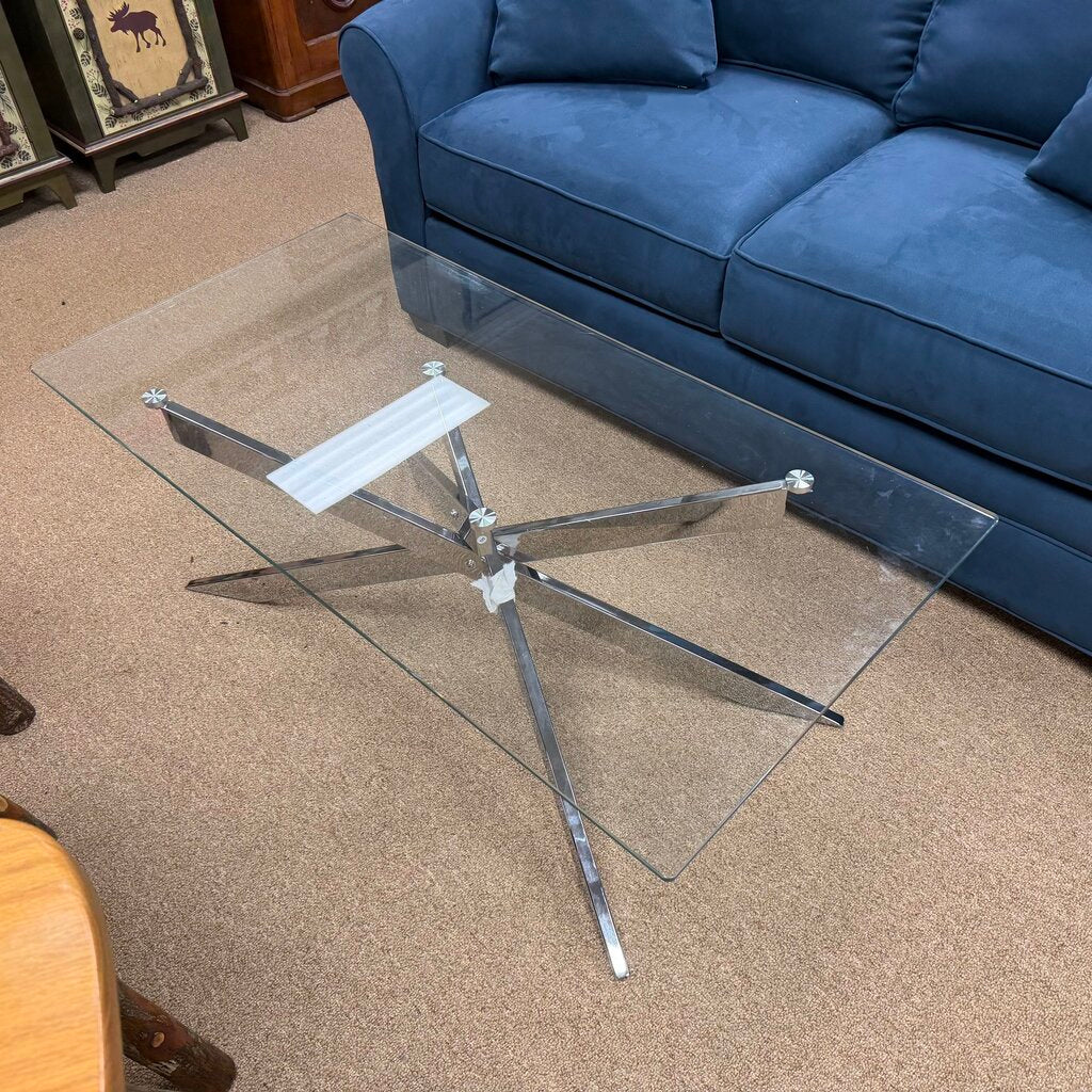 *NEW* Contemporary Metal + Glass Coffee Table