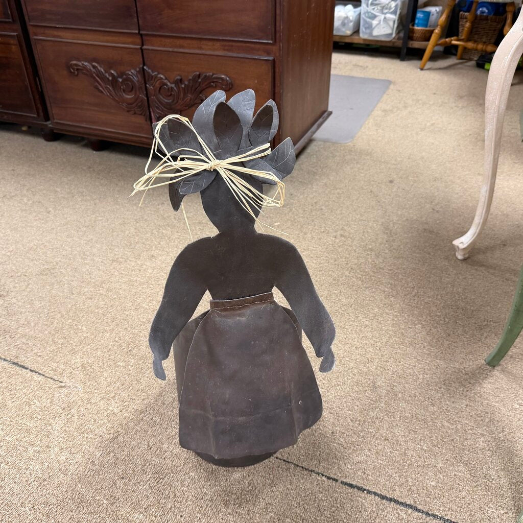 Rustic Hand-Crafted Folk Art Metal Statue