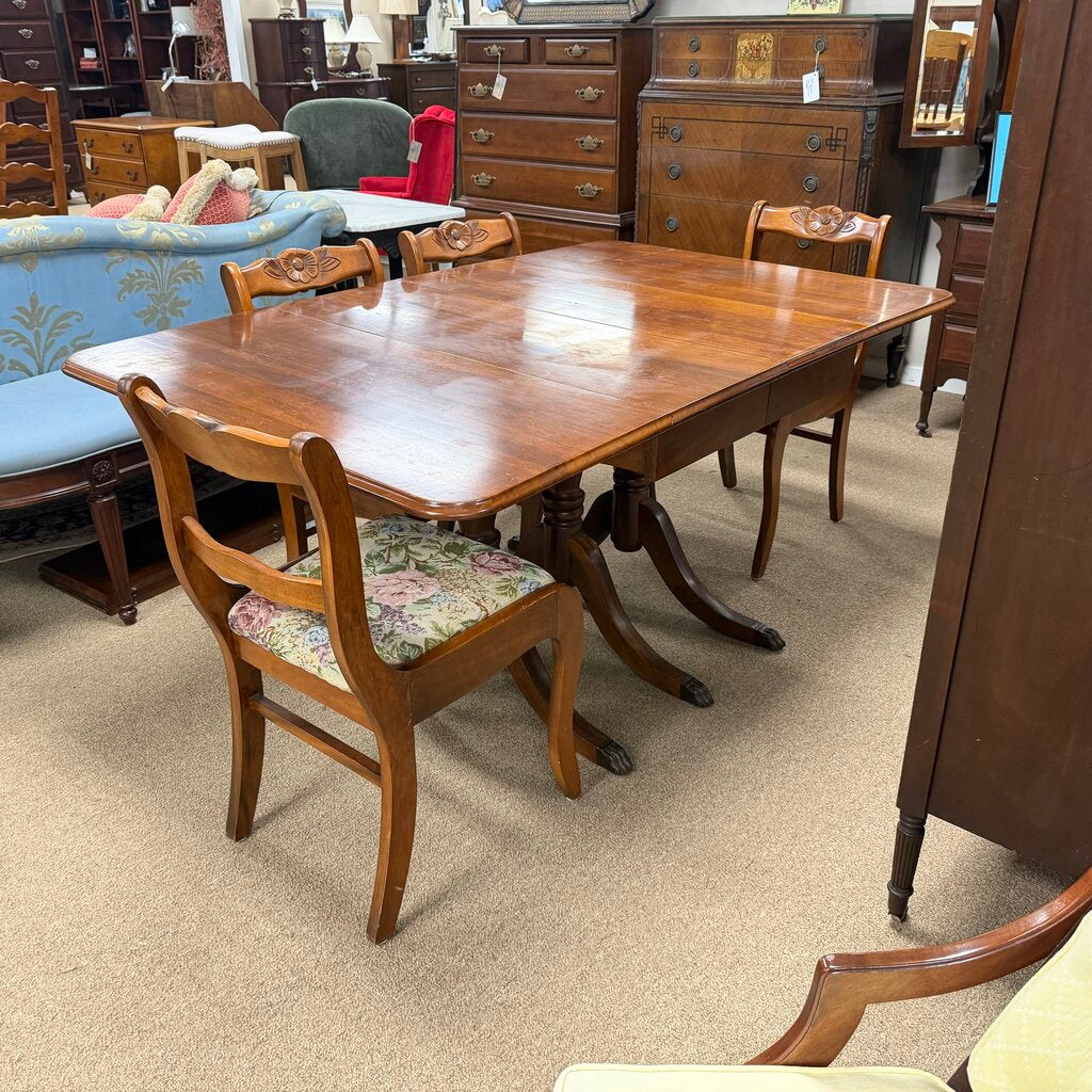 Vintage Drop Leaf Dining Table + 4 Chairs