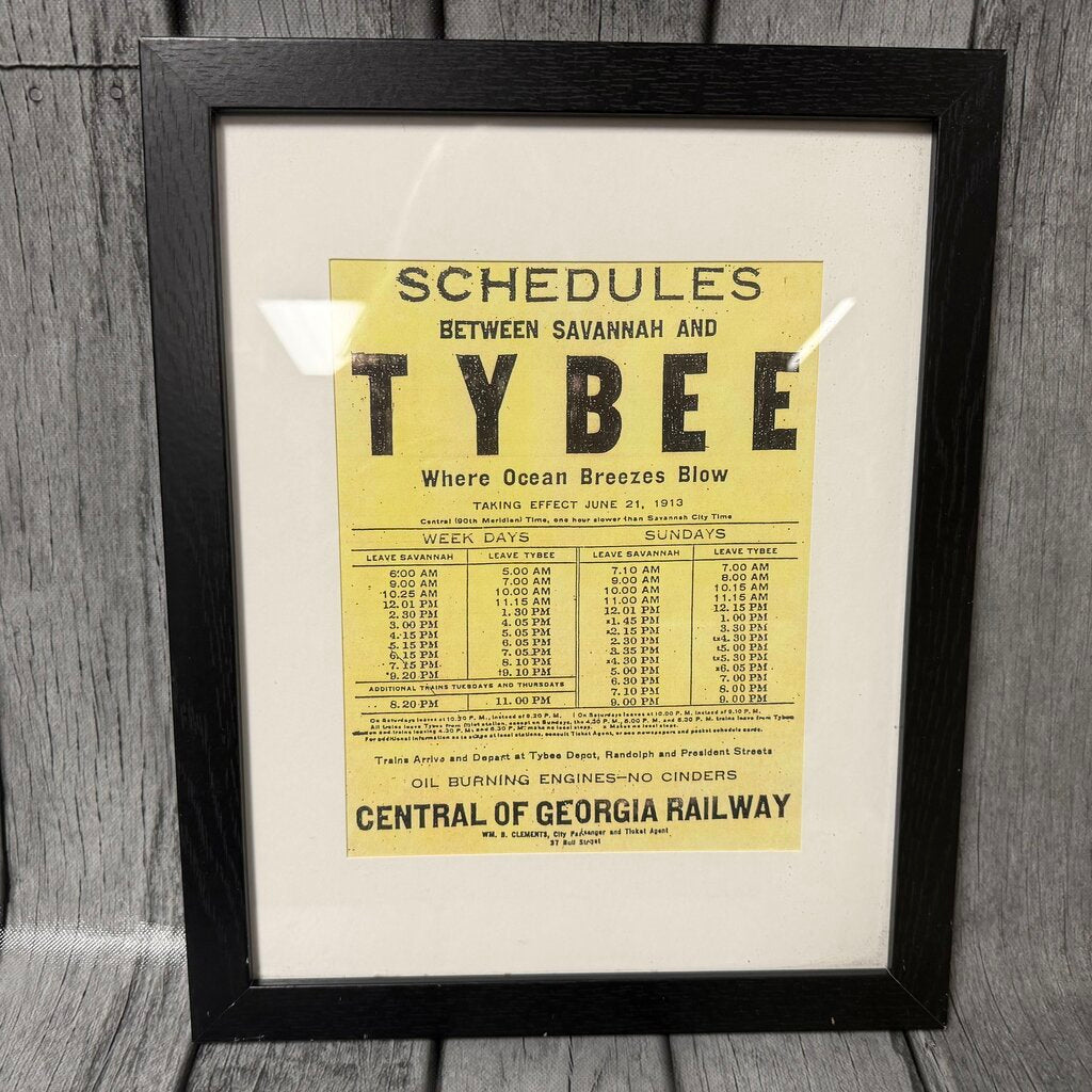 Vintage Tybee Train Schedule