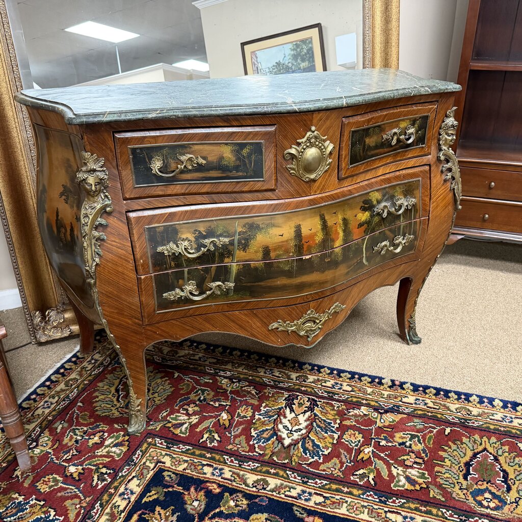 Painted Marble Top Bombay Chest