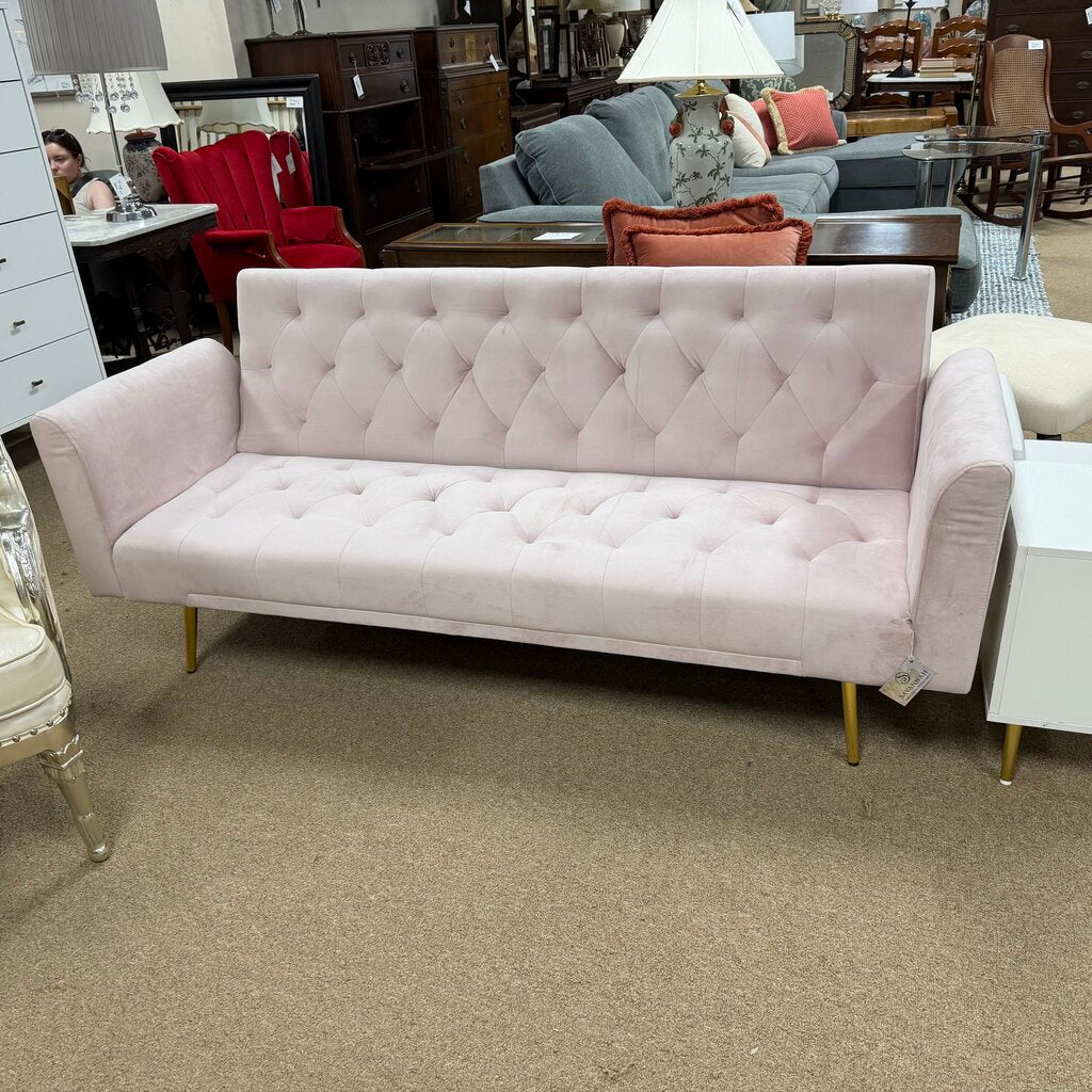 Tufted Velvet Convertible Sleeper/Futon Sofa
