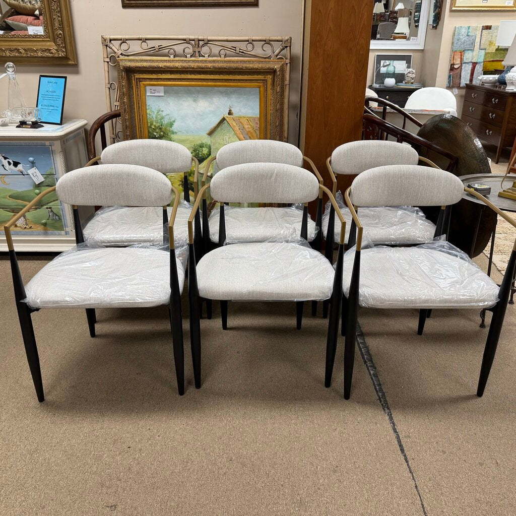 *NEW* Set/6 Nayalis Low Back Upholstered Dining Chairs