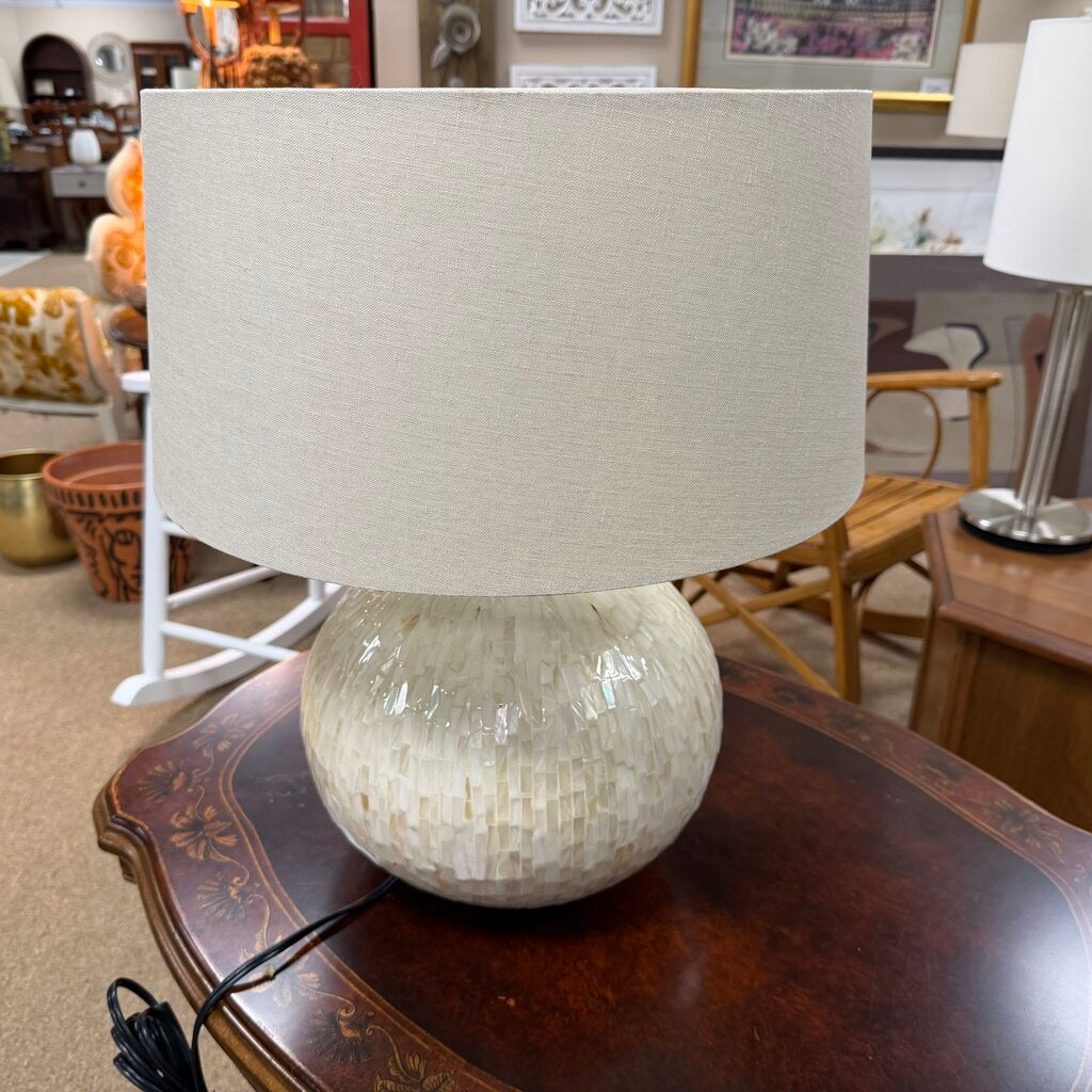 Round Mother of Pearl Lamp