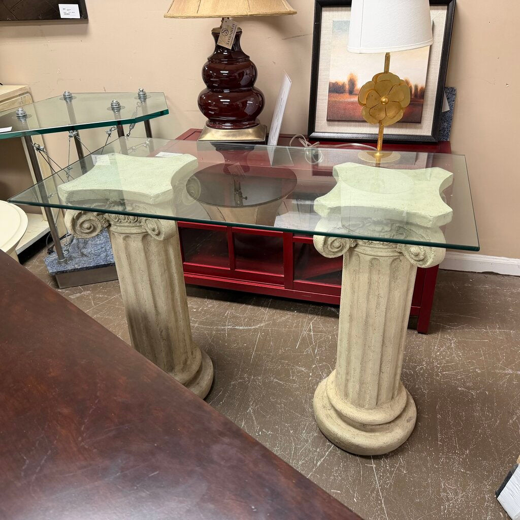 Glass Console w/Column Base