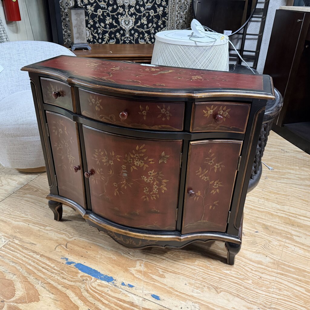 Hand Painted Console Cabinet