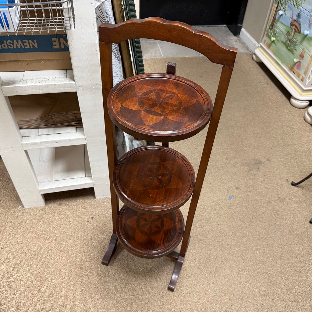 Edwardian Mahogany 3-Tier Folding Dessert Stand