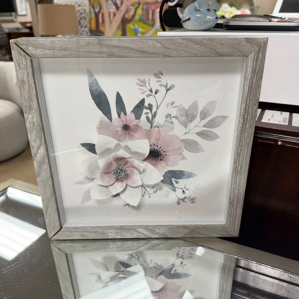 Framed 3-D Floral Decor