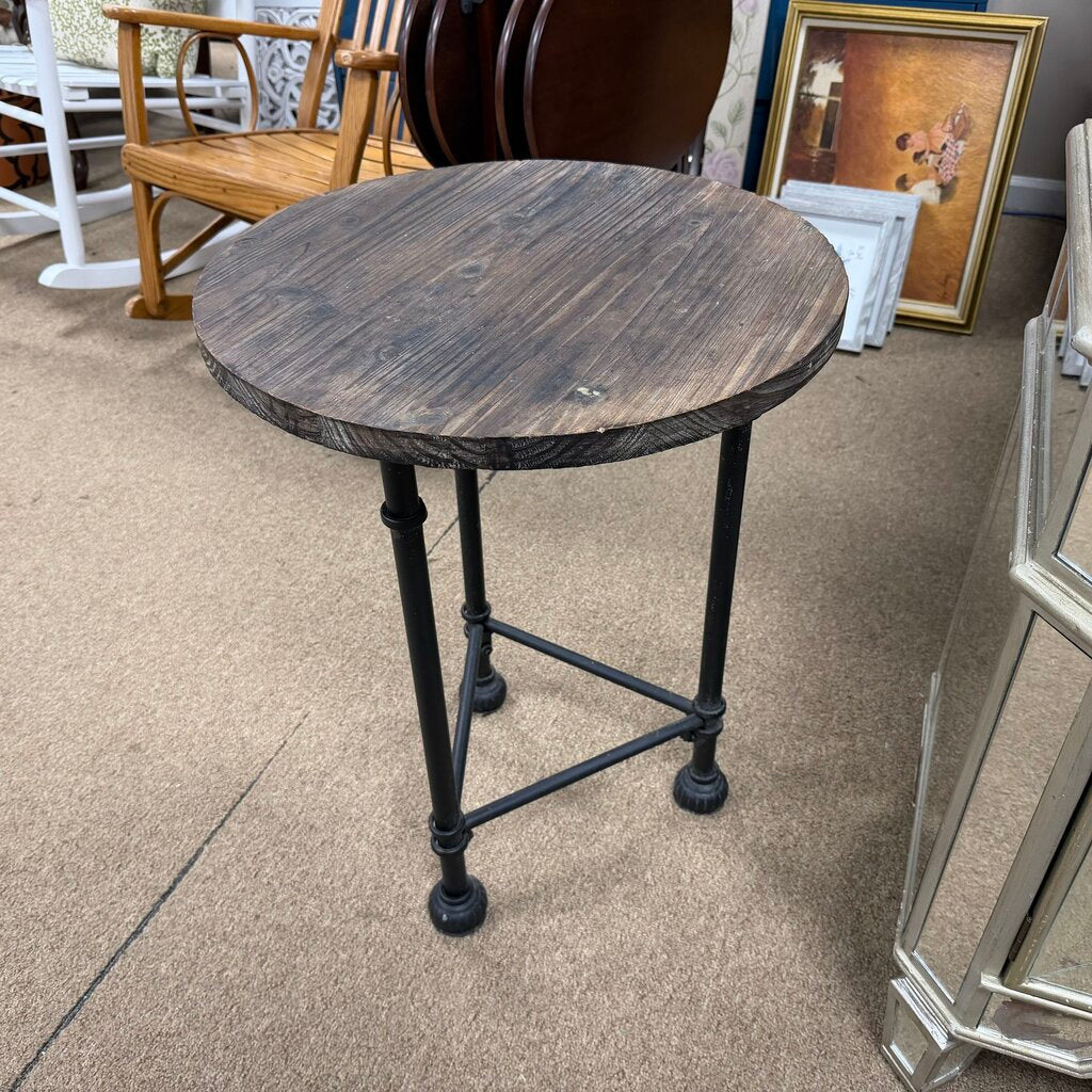 Round Industrial Style Side Table