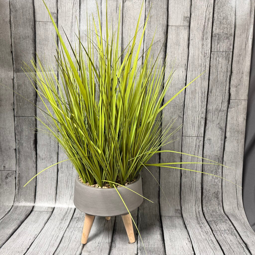 Tall Faux Grass in Footed Planter