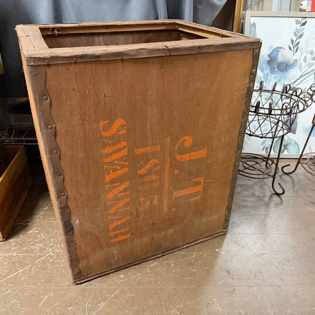 Vintage "J.T. ISO5 Savannah" Industrial Wood Crate