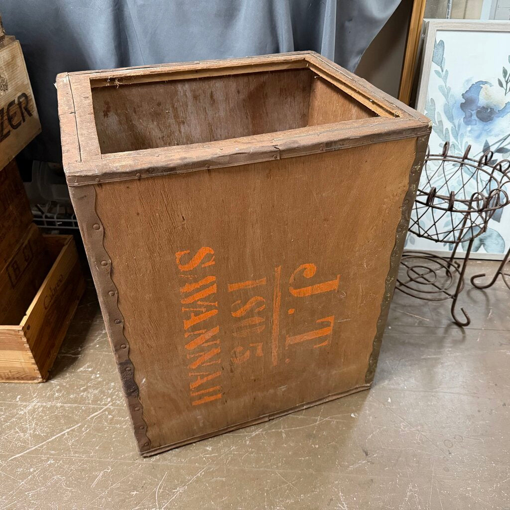 Vintage "J.T. ISO5 Savannah" Industrial Wood Crate