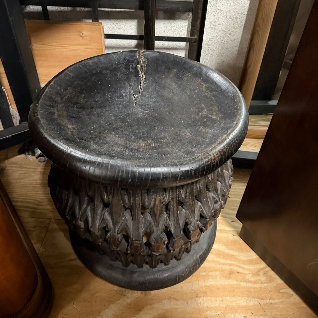 Hand Carved African End Table