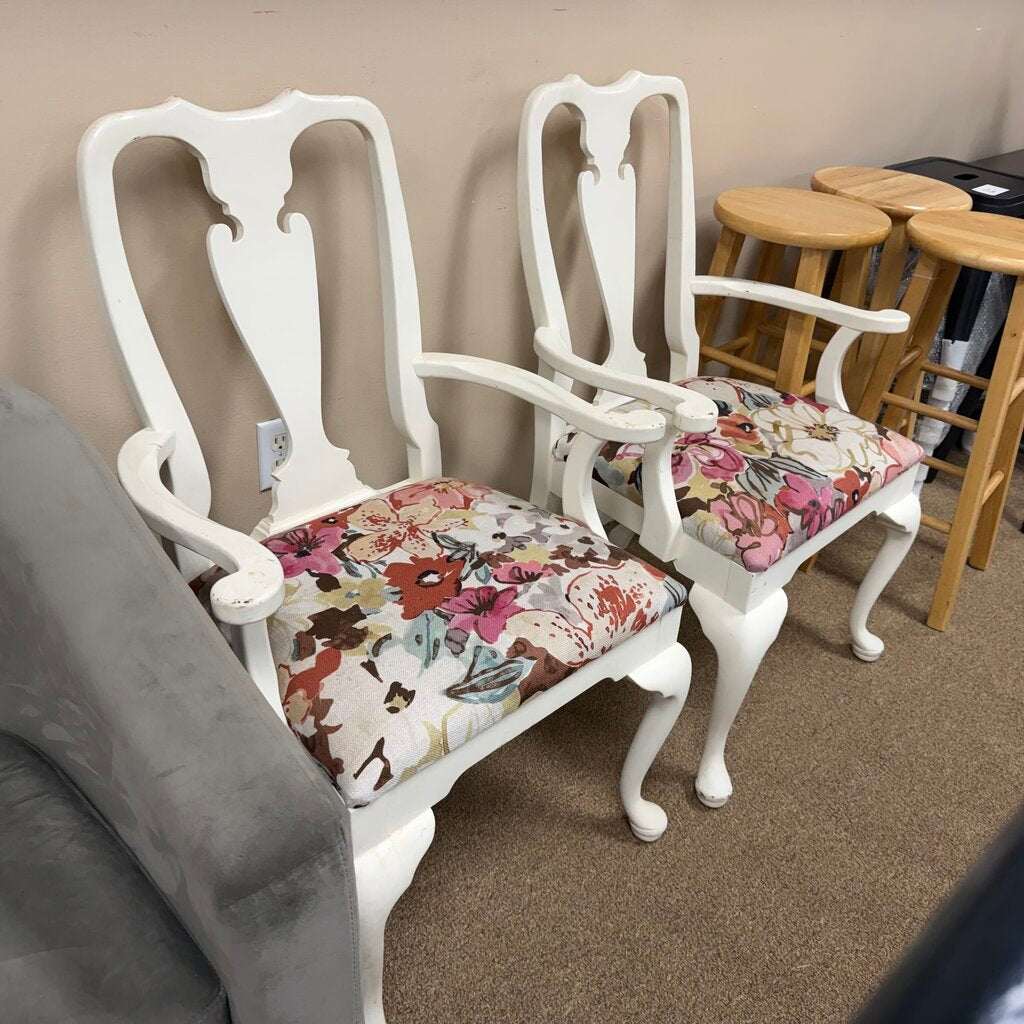Pair Queen Anne Style Painted Chairs