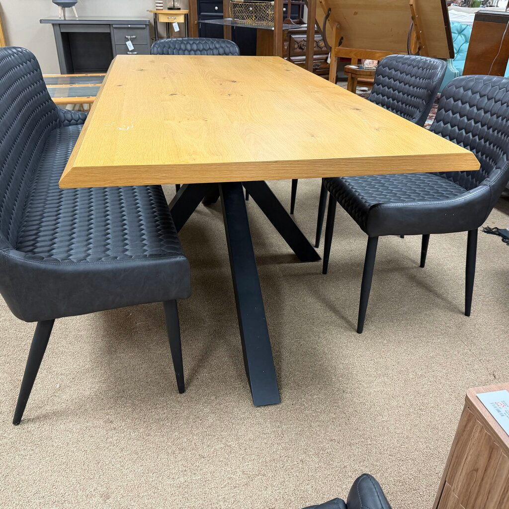 Mid Century Style Dining Table + 4 Chairs + Bench