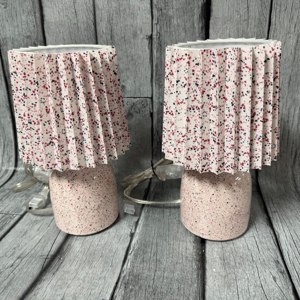 Pair Small Speckled Lamps