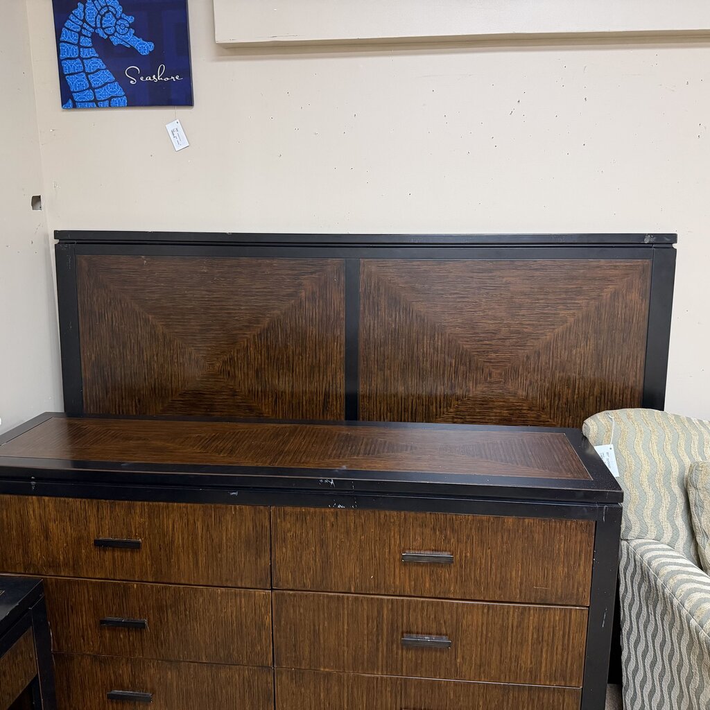 Two-Tone Wood Panel Bed