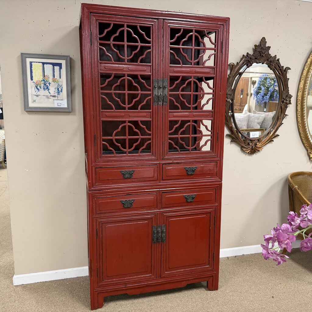 Asian Lacquered Display Cabinet