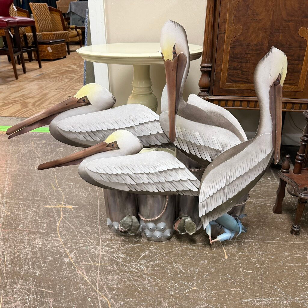 Metal Pelicans Decor