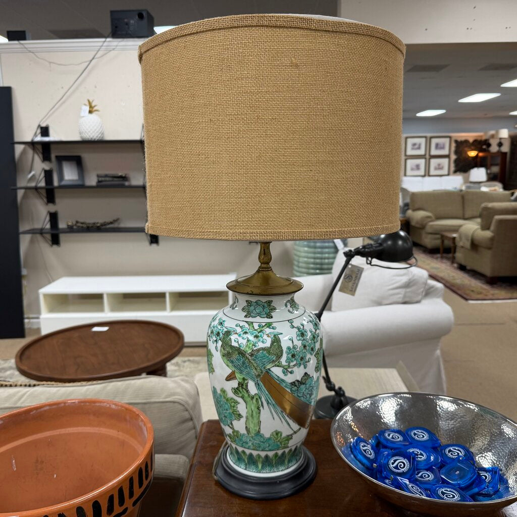 Porcelain Peacock Lamp