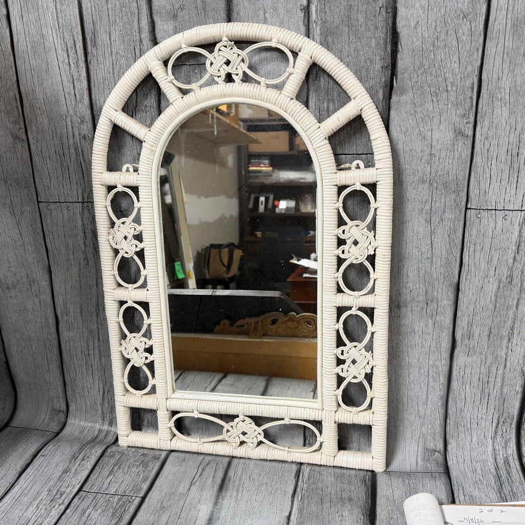 Vintage Wicker Wall Mirror