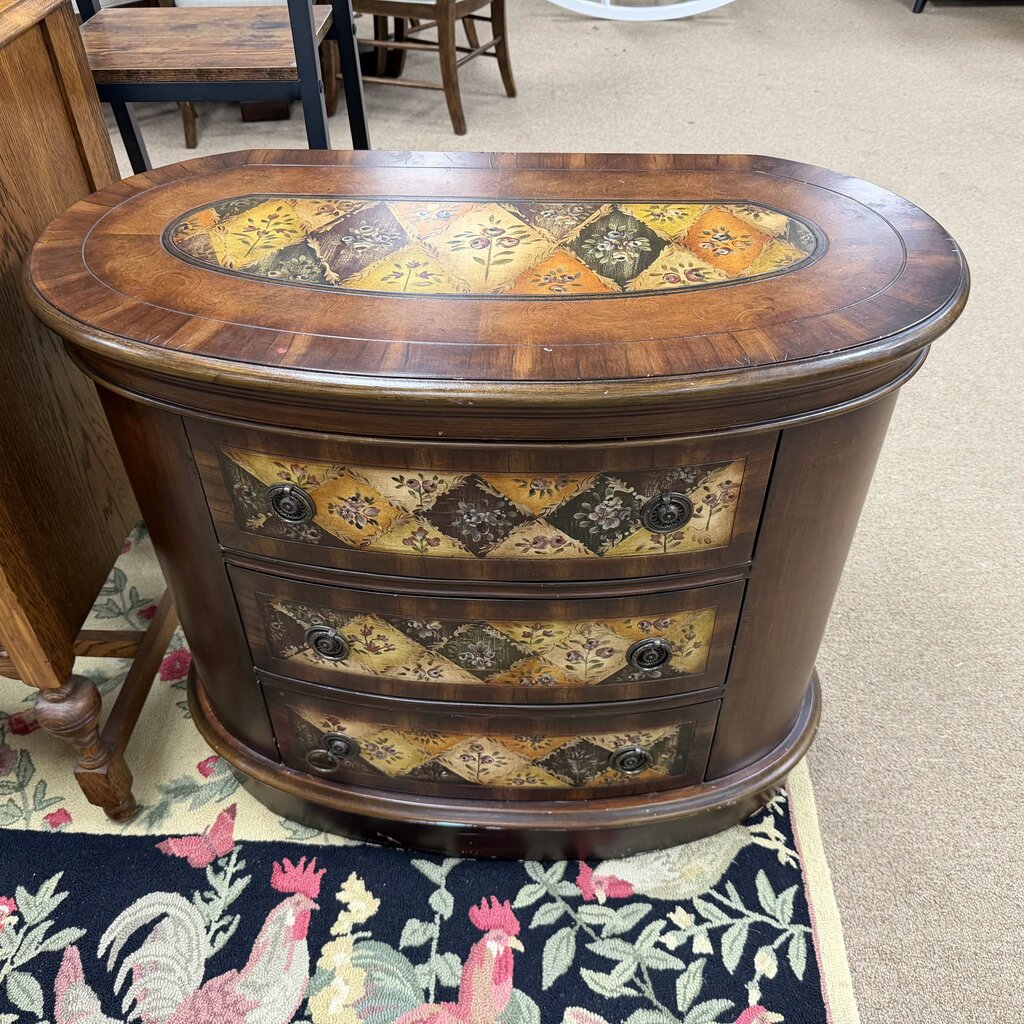 Painted Oval Bachelor's Chest