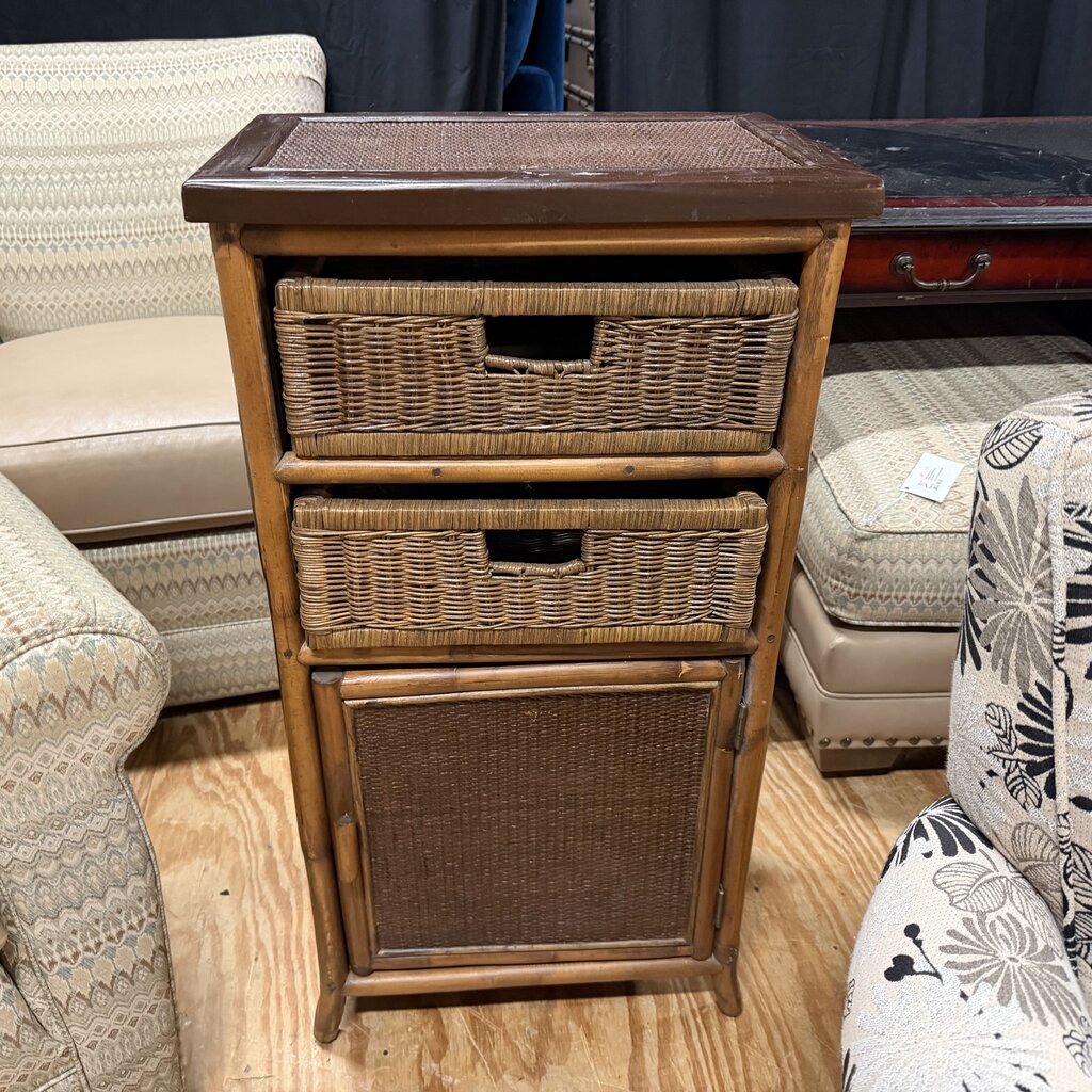 Wicker Storage Cabinet