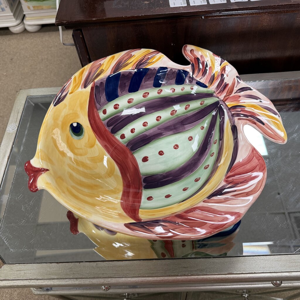 Hand Painted Large Abstract Fish Bowl