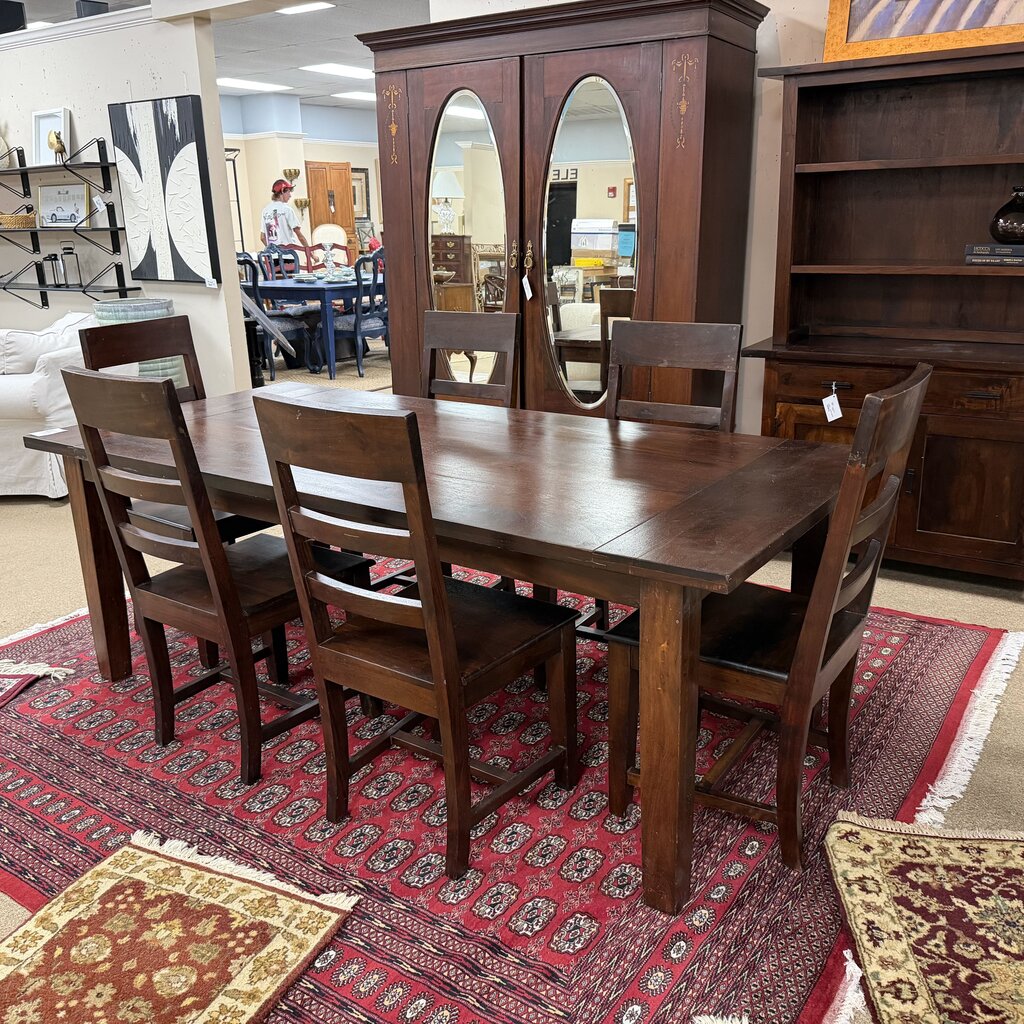 Farmhouse Style Dining Table + 6 Chairs