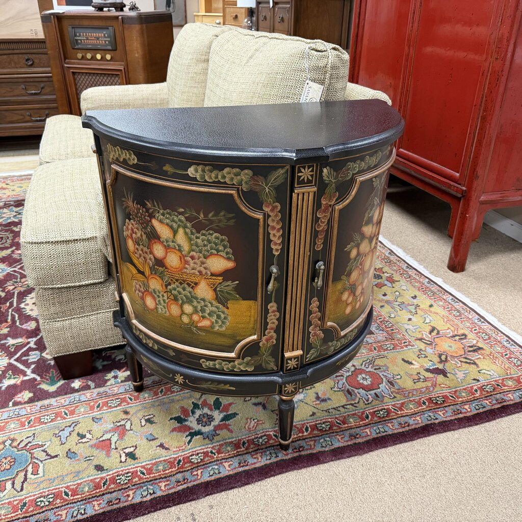 Painted Demilune 2-Door Accent Cabinet