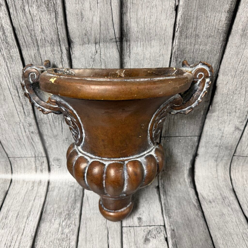 Resin Urn-Style Wall Vase w/Bronze Patina Finish