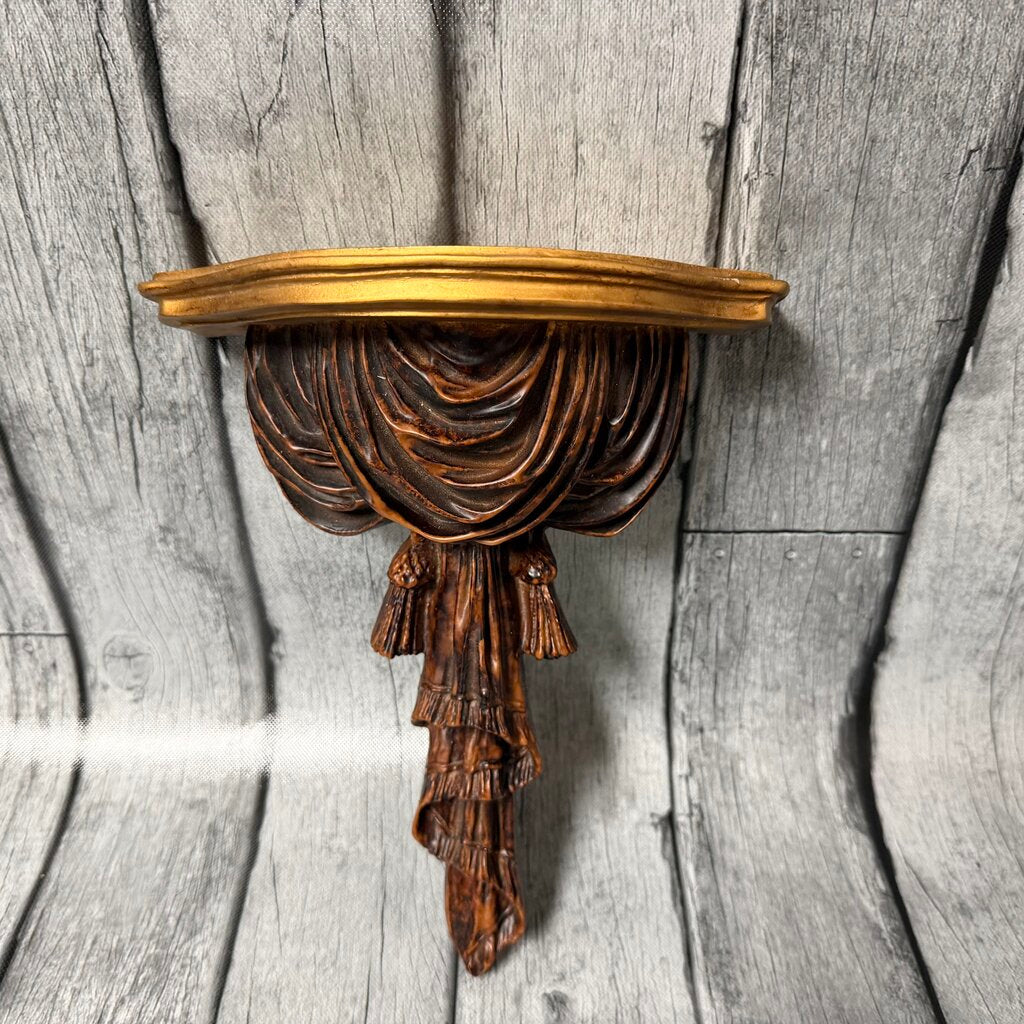 Resin Draped Fabric + Tassel Motif Wall Shelf
