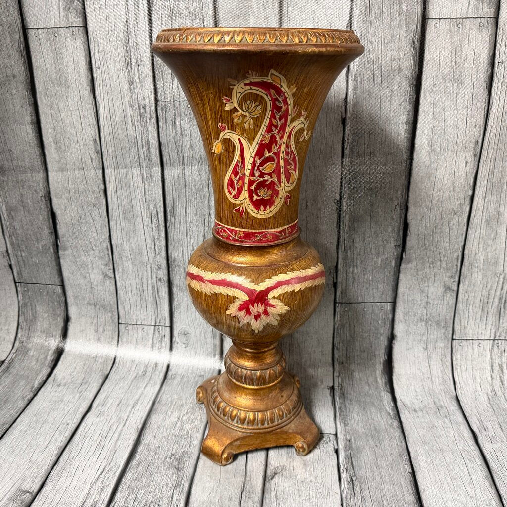 Tall Resin Hand Painted Vase