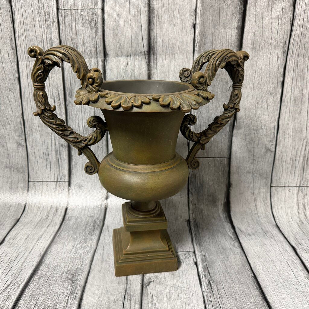Green Resin Urn-Style Planter