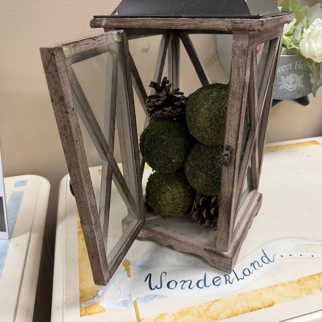 Filled Wood + Metal Lantern